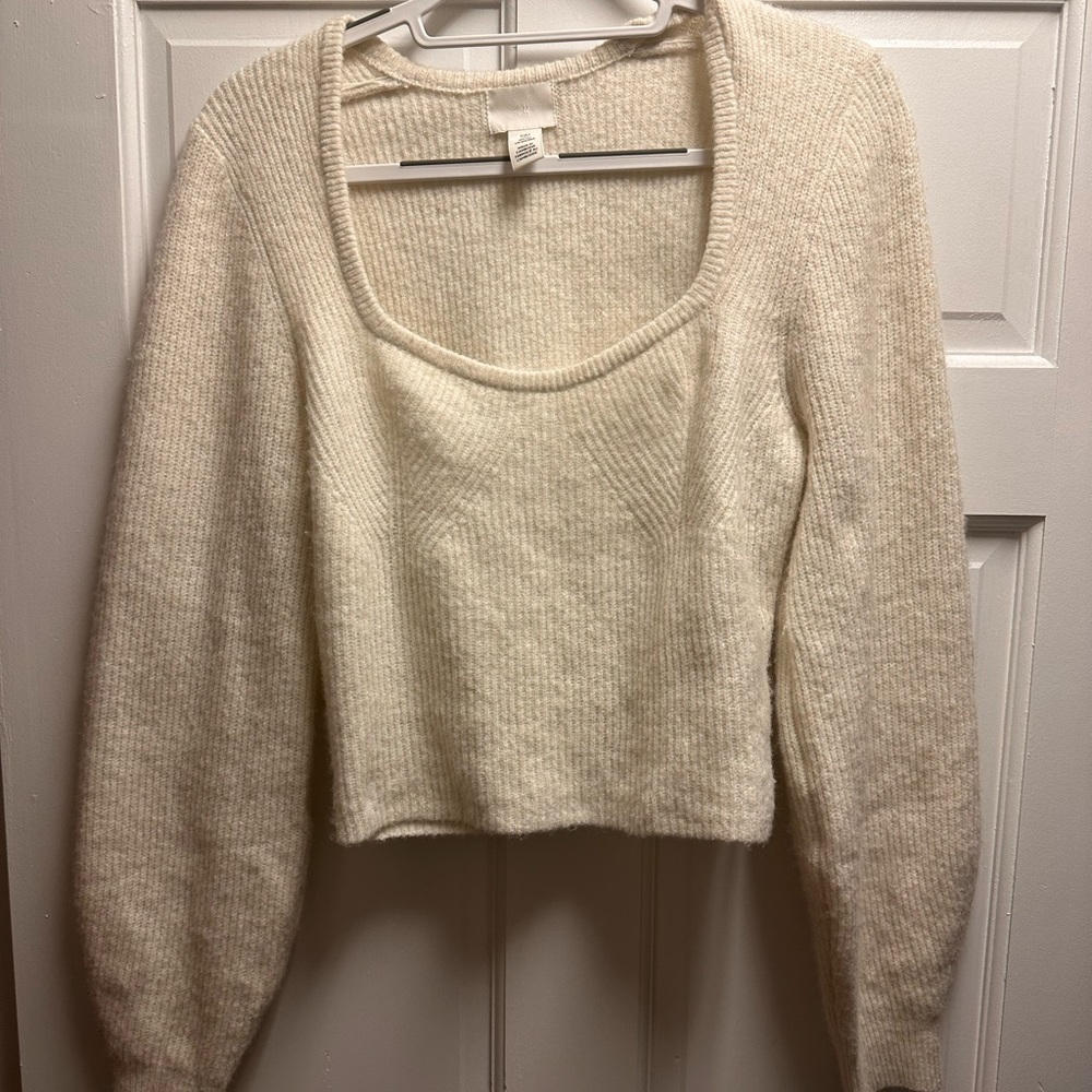 H&M White Knit Sweater
